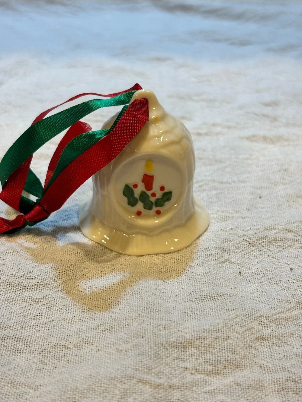Belleek Fine Parian China Holiday Ceramic Bell Ornament